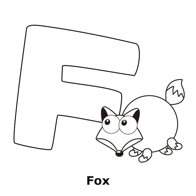 Coloring alphabet for kids f