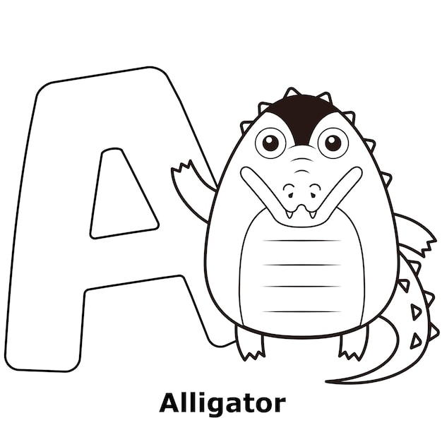 Premium Vector Coloring Alphabet for Kids A