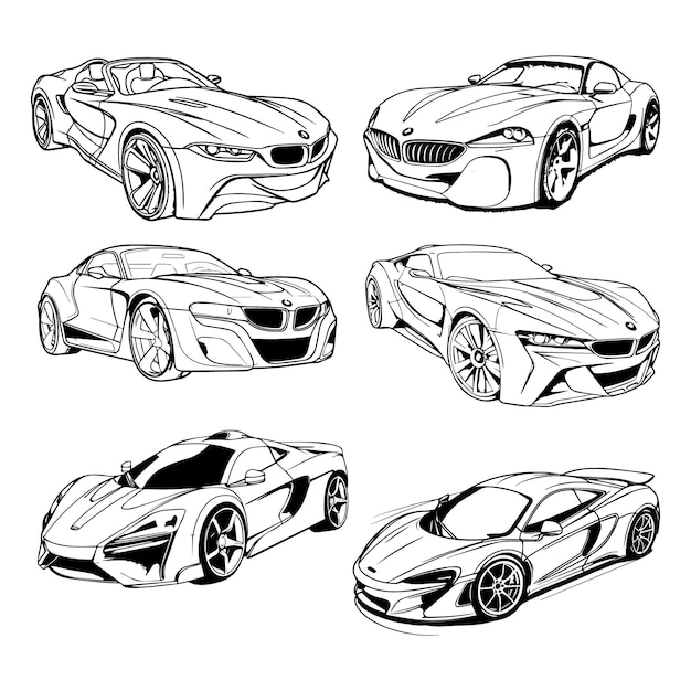 Coloring book Car for small children white black vector