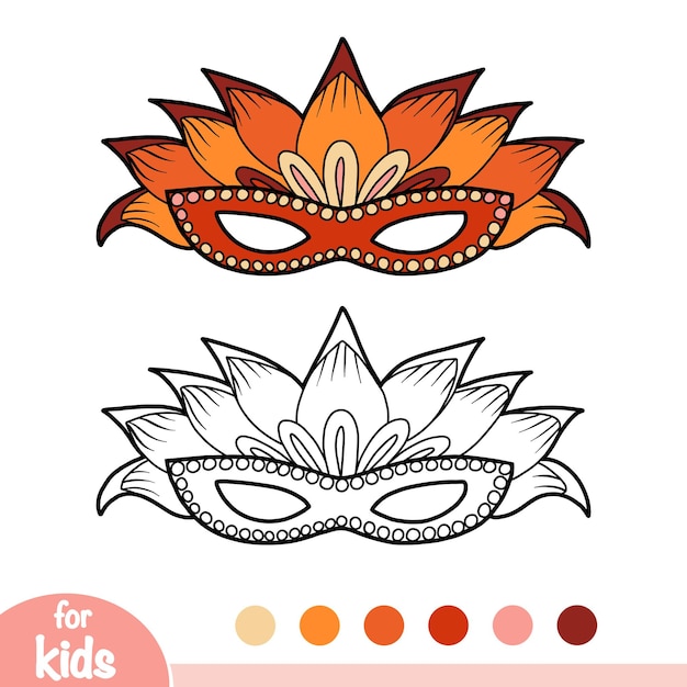 Coloring book carnival mask