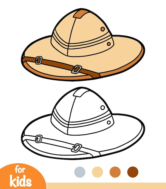 Coloring book cartoon headwear Pith helmet