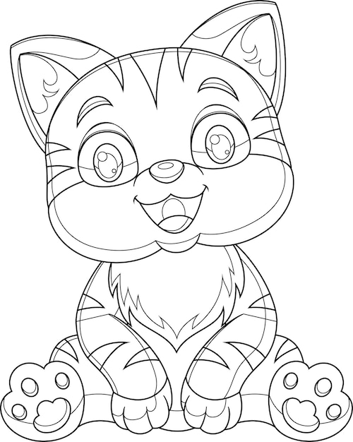 Vector coloring book cat