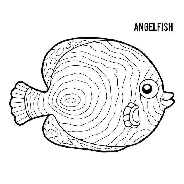 Coloring book for children Angelfish