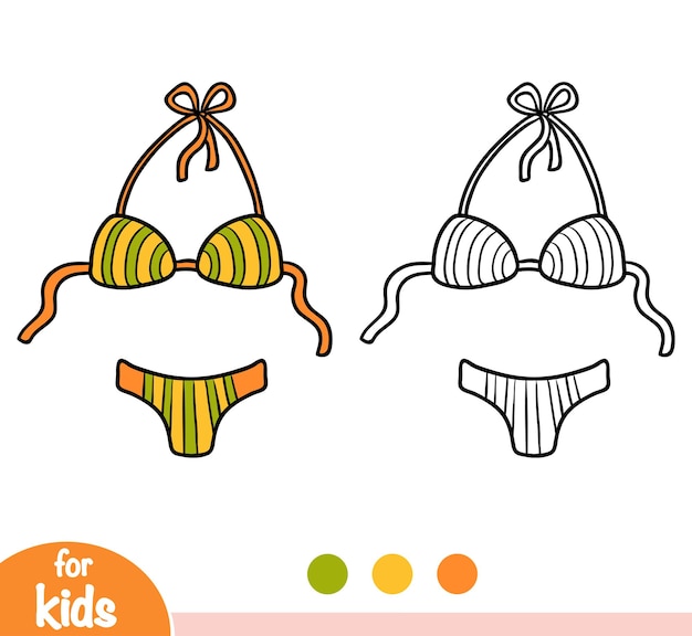 Libro da colorare per bambini, bikini