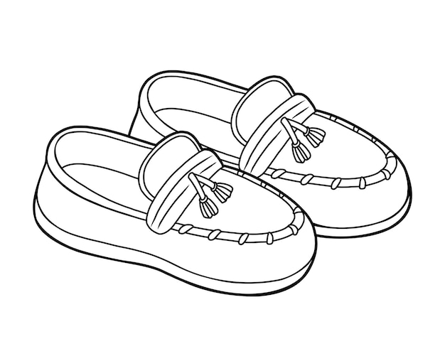 Coloring book for children cartoon shoe collection Moccasins