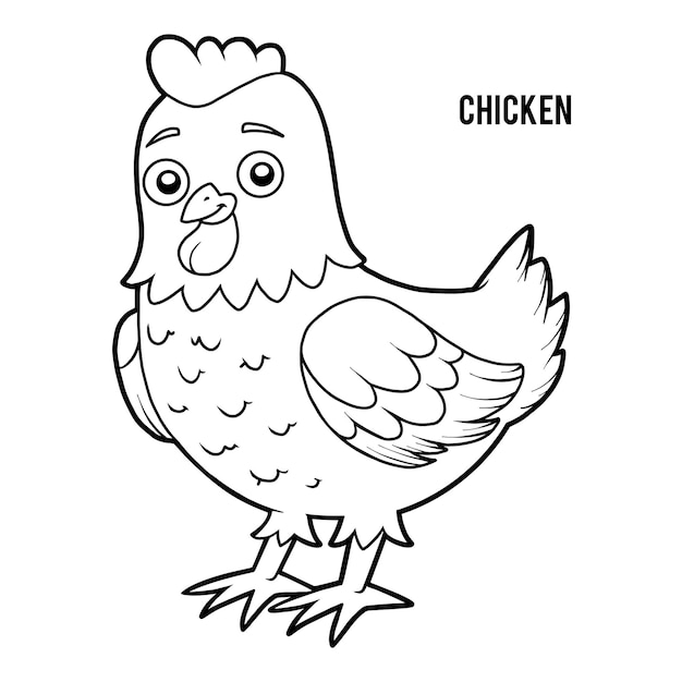 Coloring book for children chicken