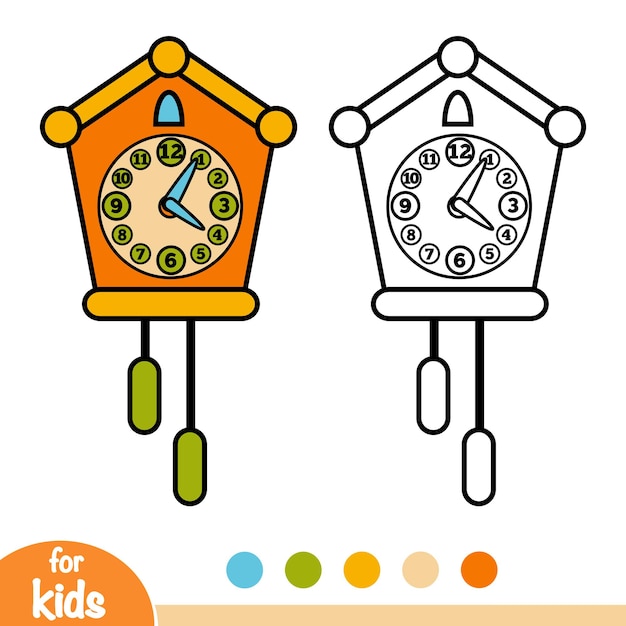 Coloring Book For Children Cuckoo Clock