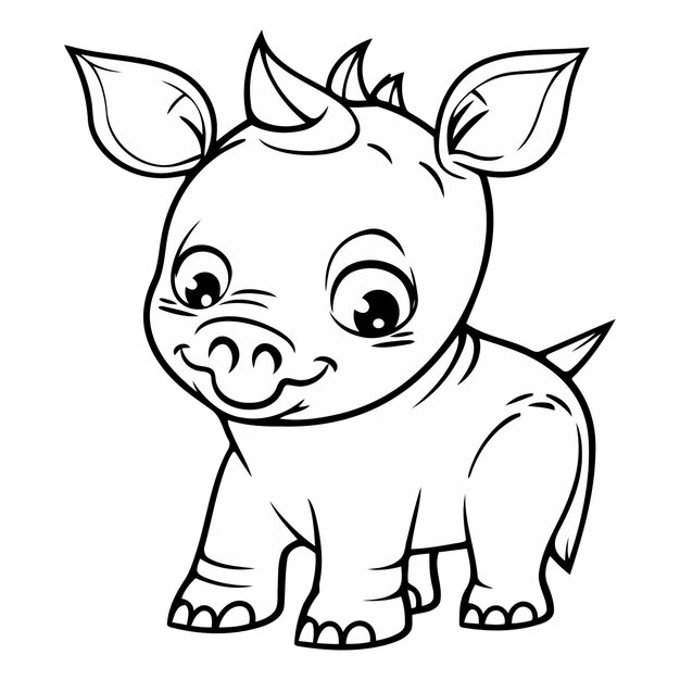 Vector coloring book for children cute cartoon pig