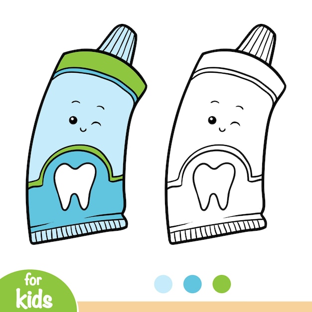 Coloring book for children cute cartoon toothpaste