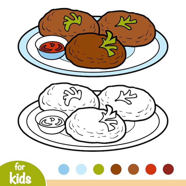 Coloring book for children cutlet