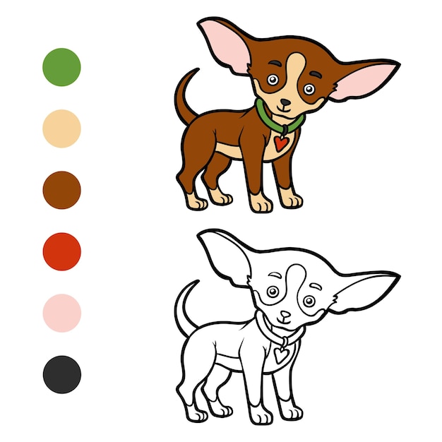 Coloring book for children Dog breeds Chihuahua