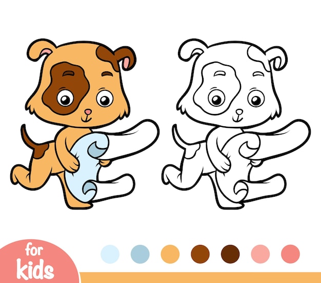 Coloring book for children, Dog