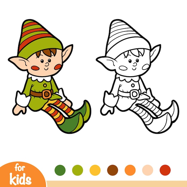 Coloring book for children, Elf