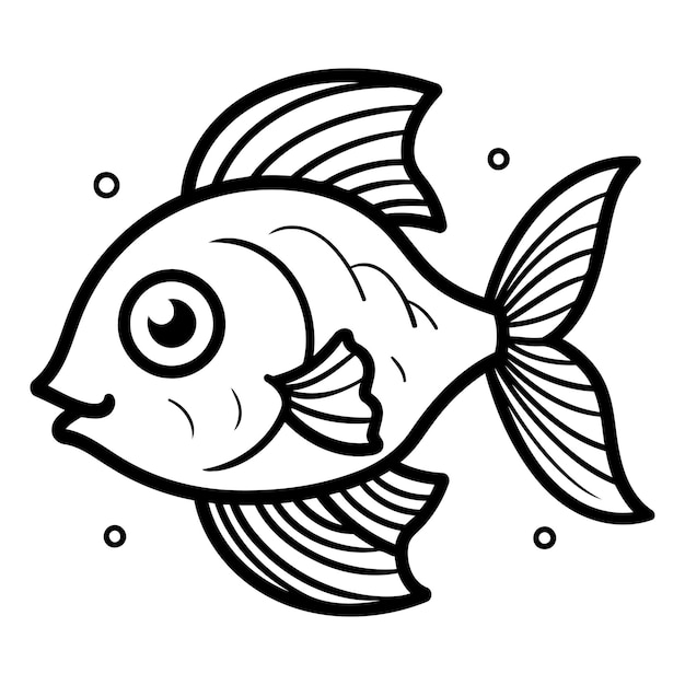 Coloring book for children fish fish