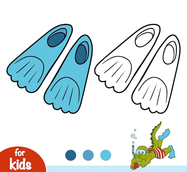 Coloring book for children, flippers