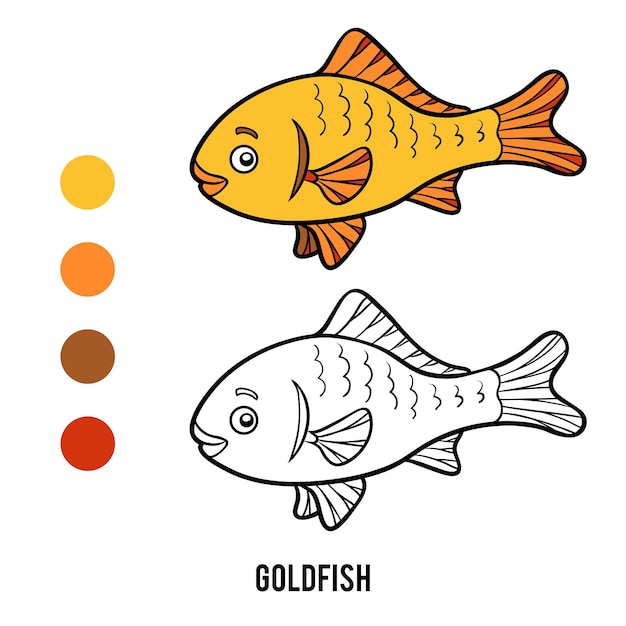 Coloring book for children, goldfish