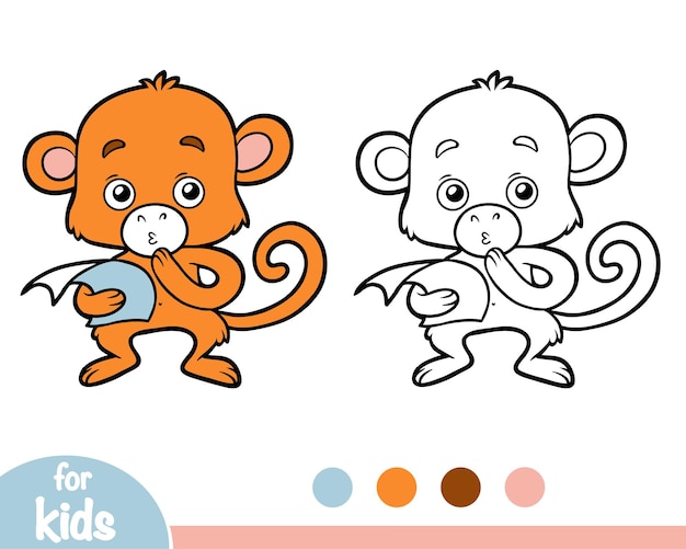 Coloring book for children, Monkey