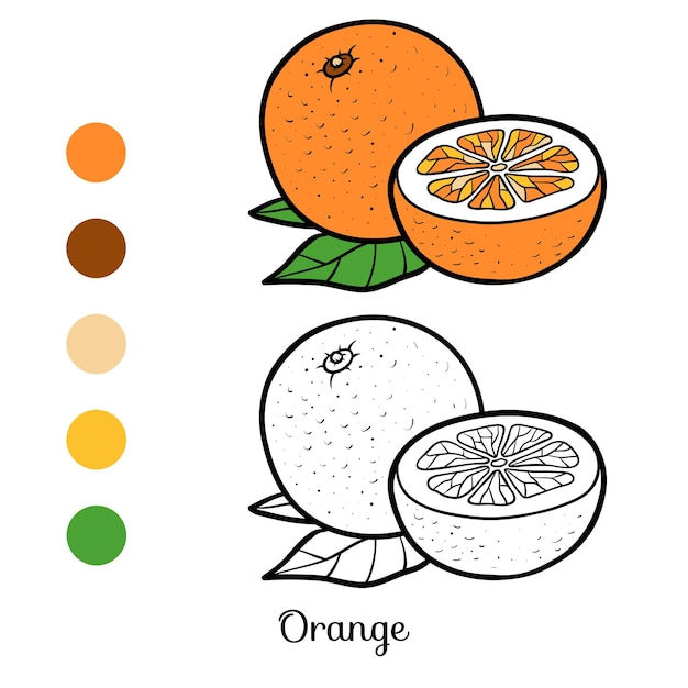 Coloring book for children, orange