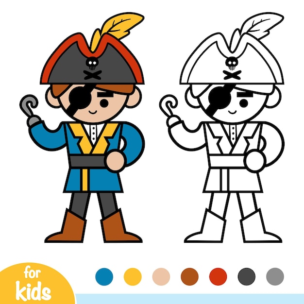 Coloring book for children, Pirate