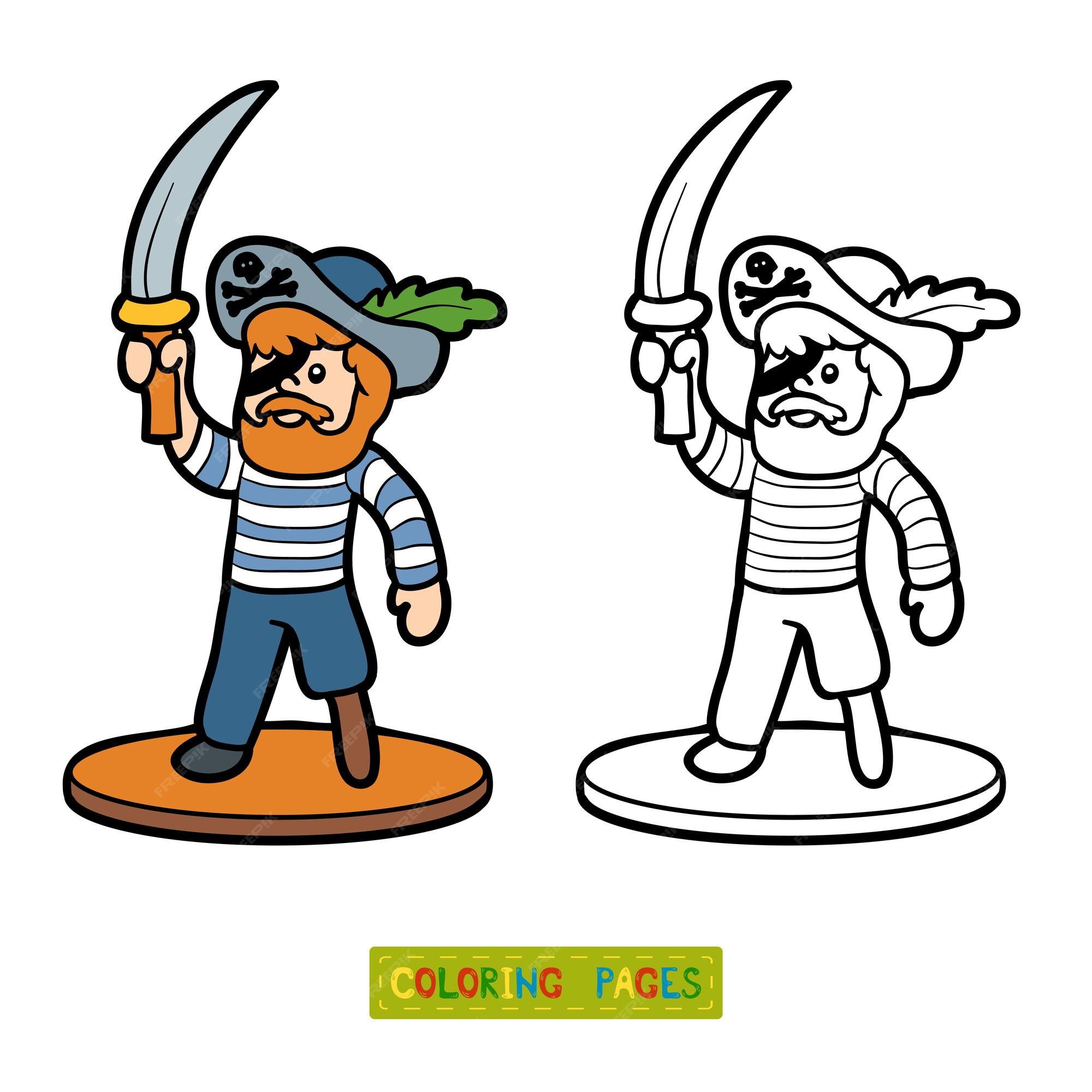 Premium Vector | Coloring book for children, pirate