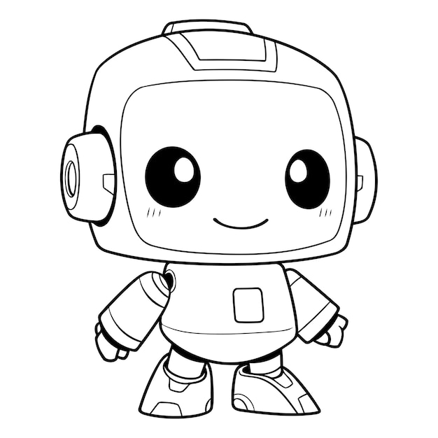 Coloring book for children robot Cartoon character