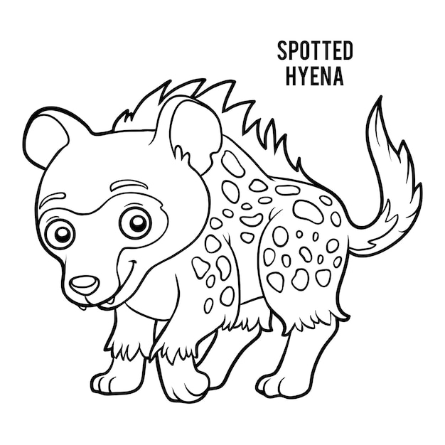 Libro da colorare per bambini, iena maculata