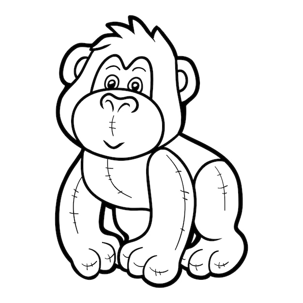 Coloring book for children, Stuffed toy gorilla