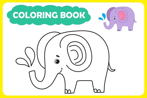 Vettore libro da colorare per bambini illustrazione vettoriale di animali africani