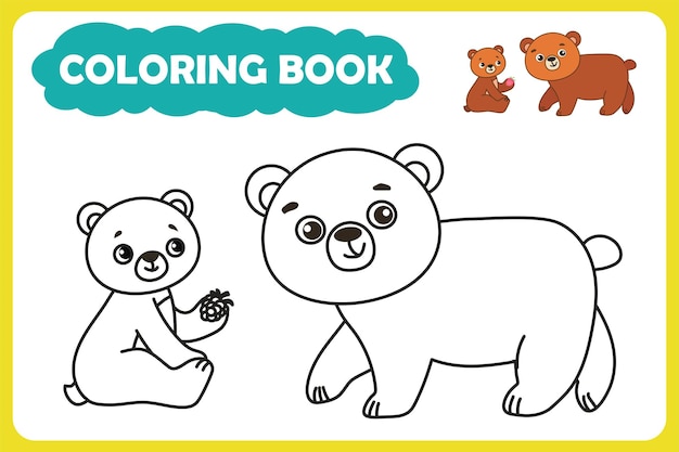 coloring book for children. vector illustration of forest animal