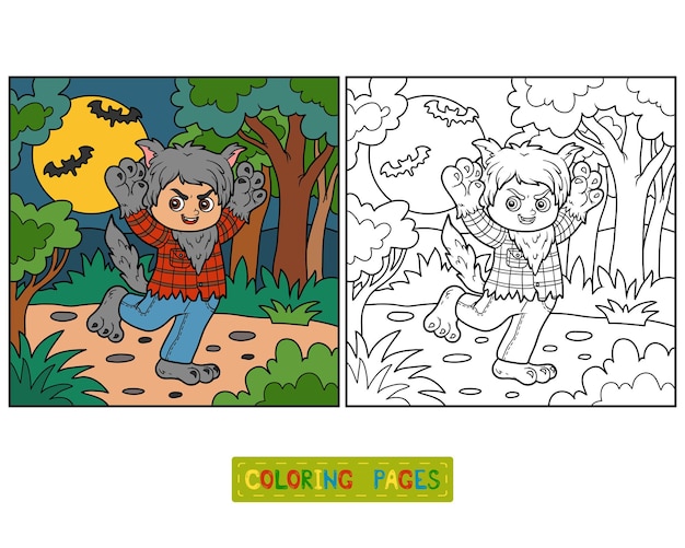 Coloring book for children, Werewolf