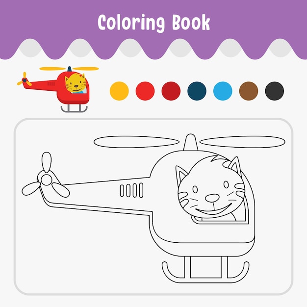 Coloring book of cute animal theme worksheet for education