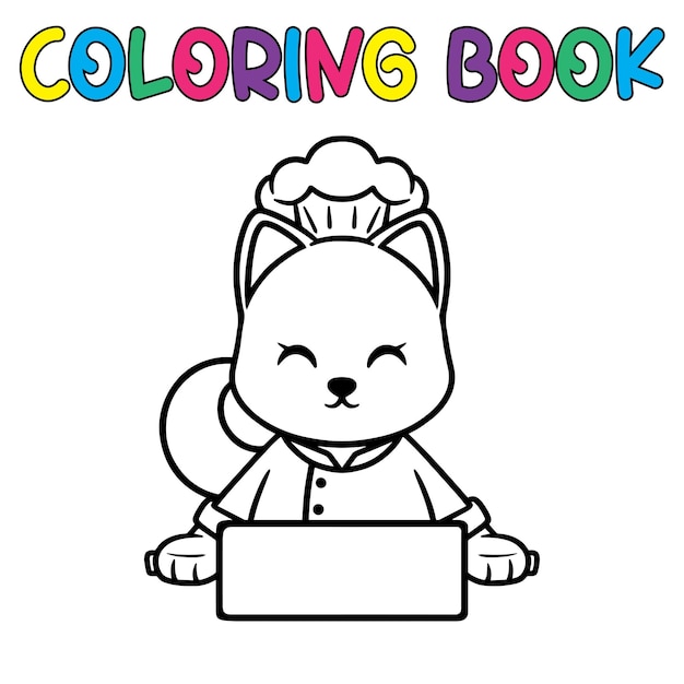 Vettore libro da colorare simpatico chef cane illustrazione vettoriale