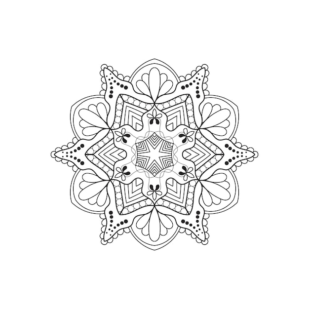 Coloring book design concept floral mandala ornament