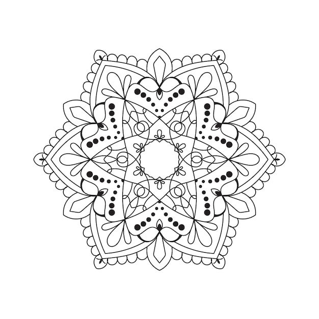 Coloring book design concept floral mandala ornament