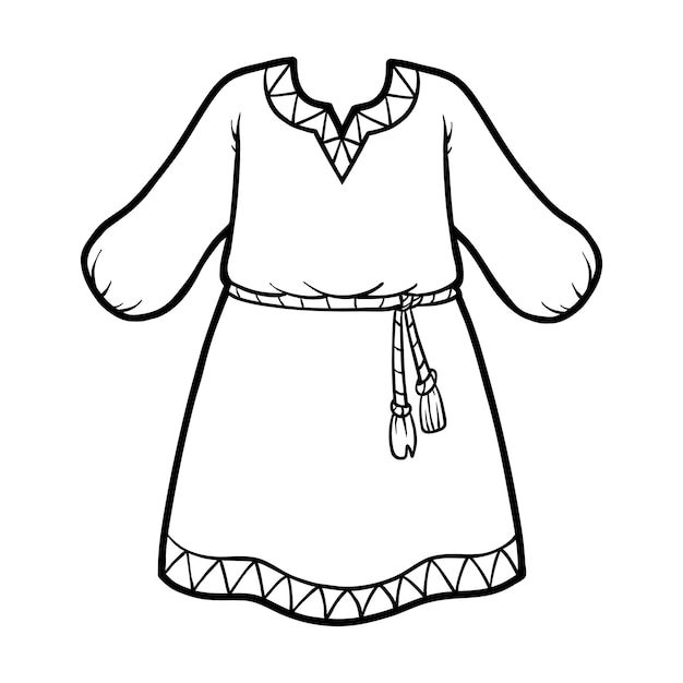 Coloring book ethnic dress