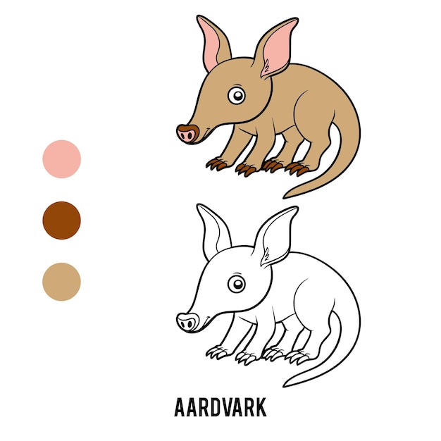 어린이를 위한 색칠하기 책, Aardvark