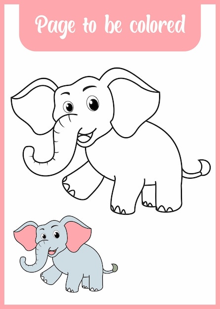 아이들을 위한 색칠하기 책. 귀여운 코끼리를 색칠하세요.