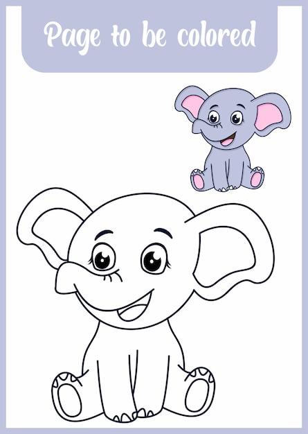 아이들을 위한 색칠하기 책 귀여운 코끼리