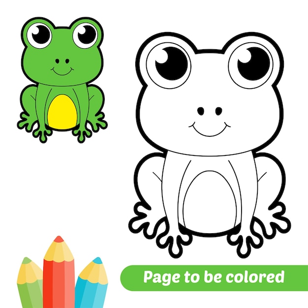 벡터 아이 개구리 벡터를 위한 색칠하기 책