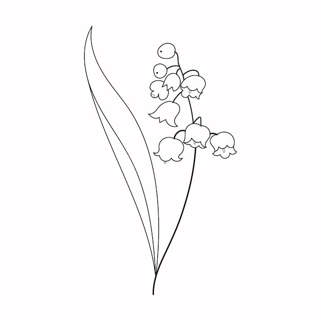 Vector coloring book hand drawn black and white children flowers