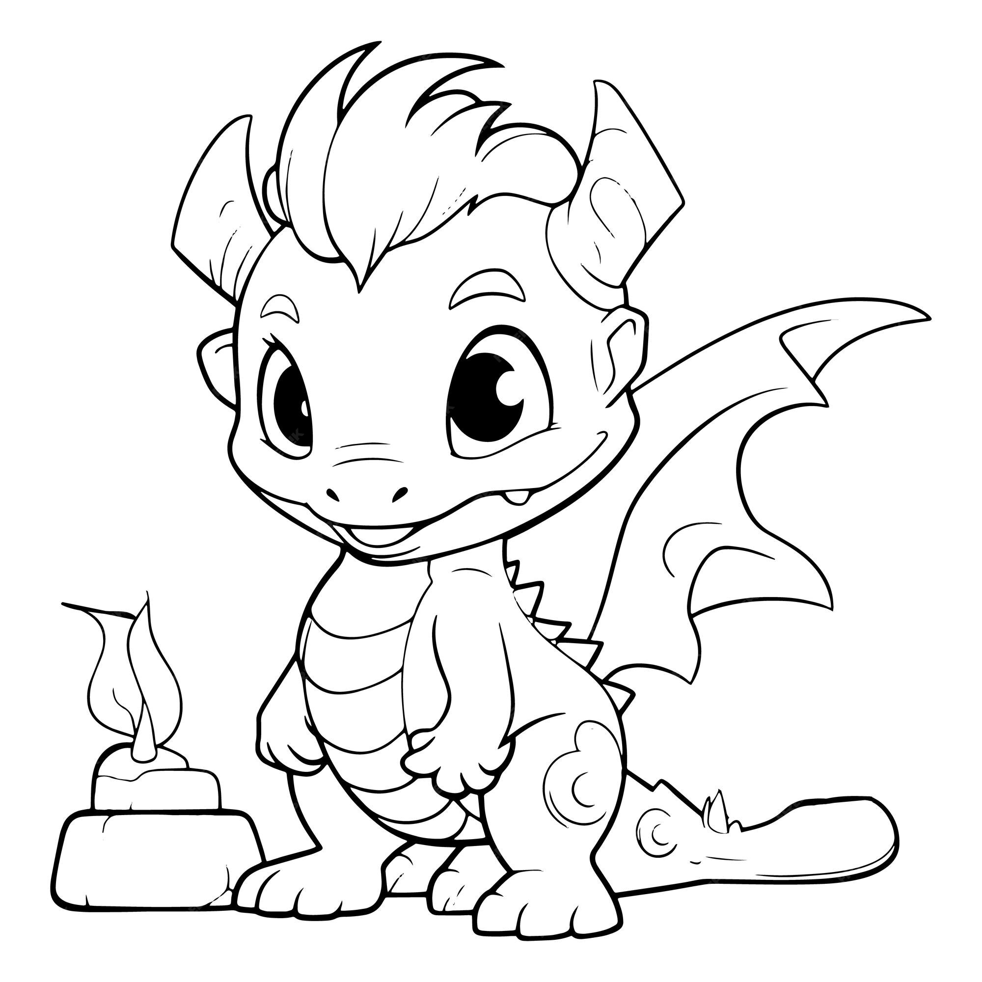 22+ Realistic Dragon Coloring Page