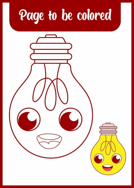 Coloring book for kid. coloring baby lamp.