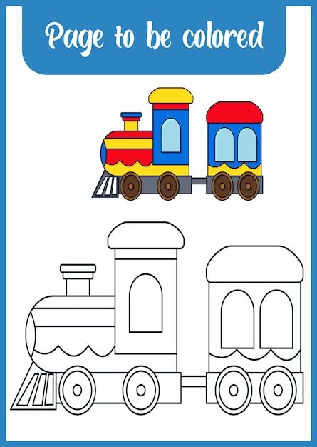 Libro da colorare per il treno per bambini