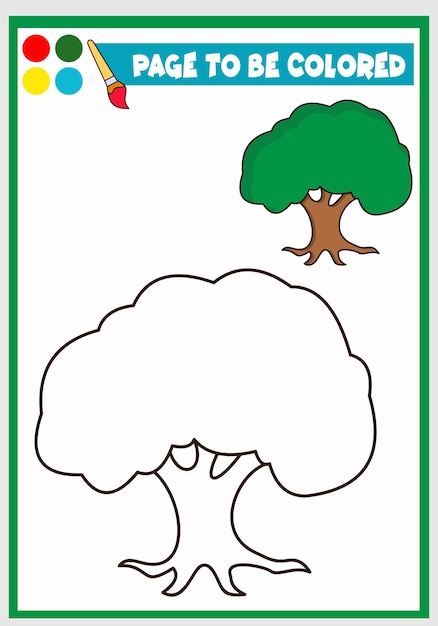 Libro da colorare per bambini gli alberi