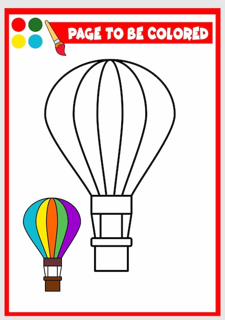 Coloring book for kids air balloon