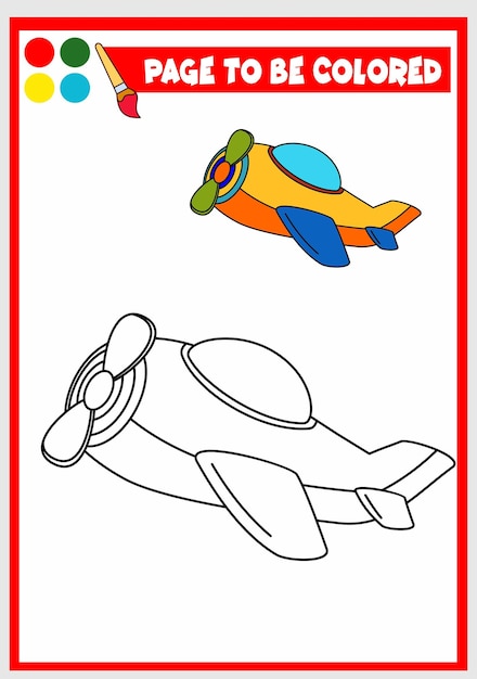 Coloring book for kids aircraft