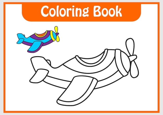 Coloring book for kids aircraft