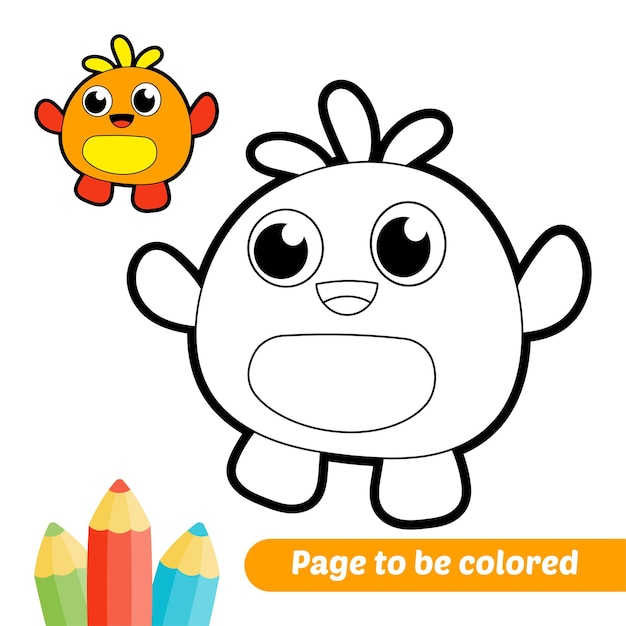 Coloring book for kids alien monster vector