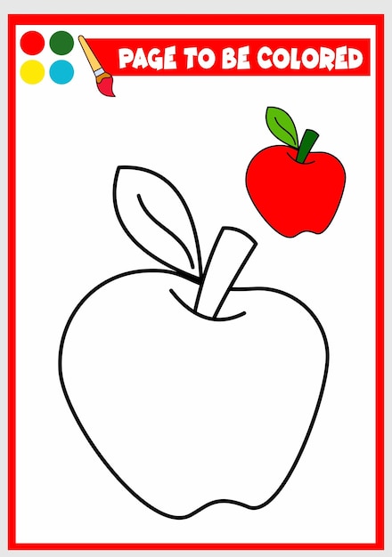 Coloring book for kids apple