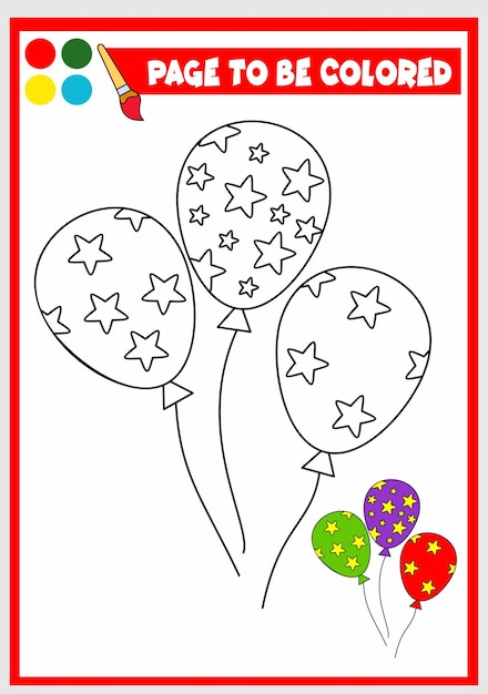 Coloring book for kids balloon